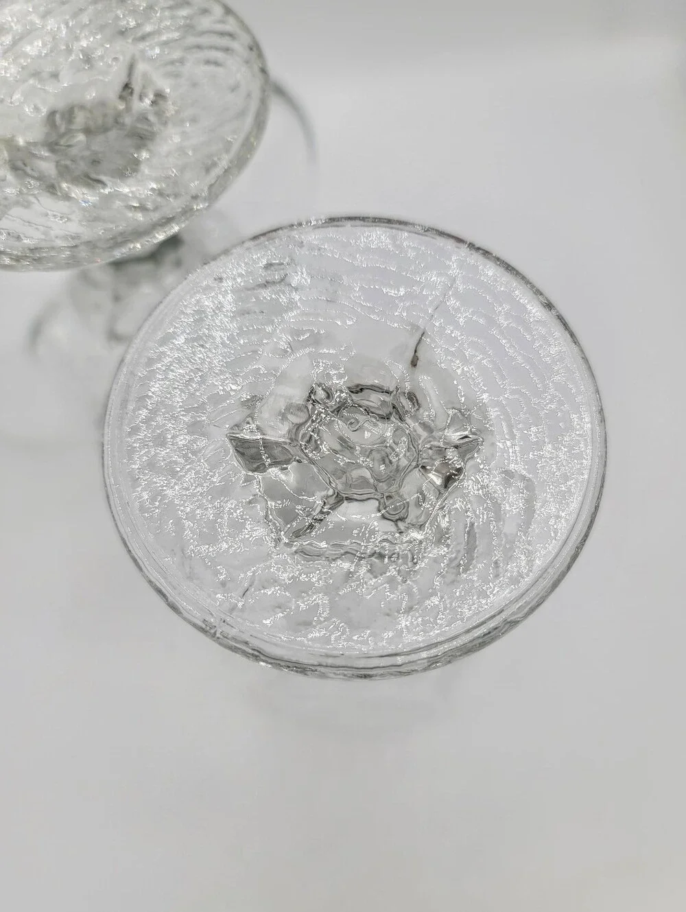 Libbey Chivalry Clear Water Beer Glasses Set of 6 Textured Pressed Glass 12 Oz